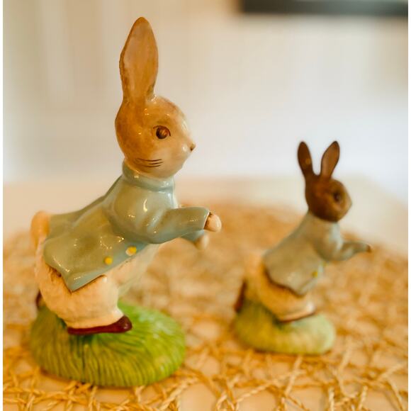 Set of Beatrix Potters Peter Rabbit Figures 100th Anniversary 1992 Royal Douton - Picture 5 of 8
